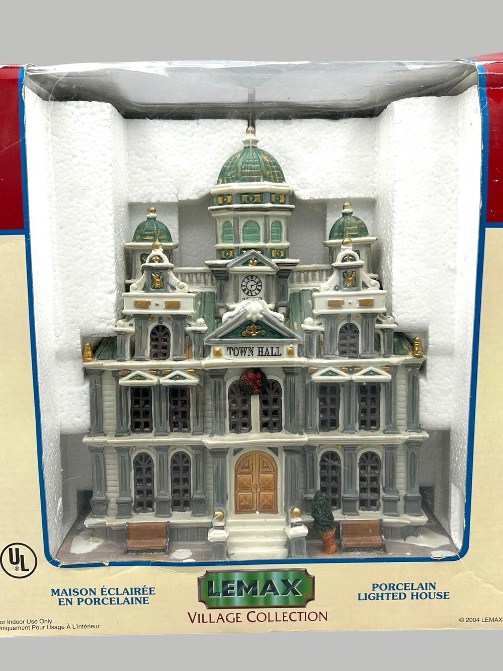Lemax Village Collection Town Hall Porcelain Lighted House w/ Box